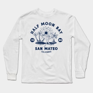 Vintage Half Moon Bay Surfing // Retro California Beach San Mateo1988 Long Sleeve T-Shirt